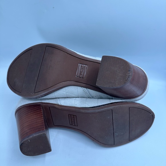 Toms Women’s Gray Leather Ankle Bootie Open Toes Size 8.5 - Picture 10 of 11